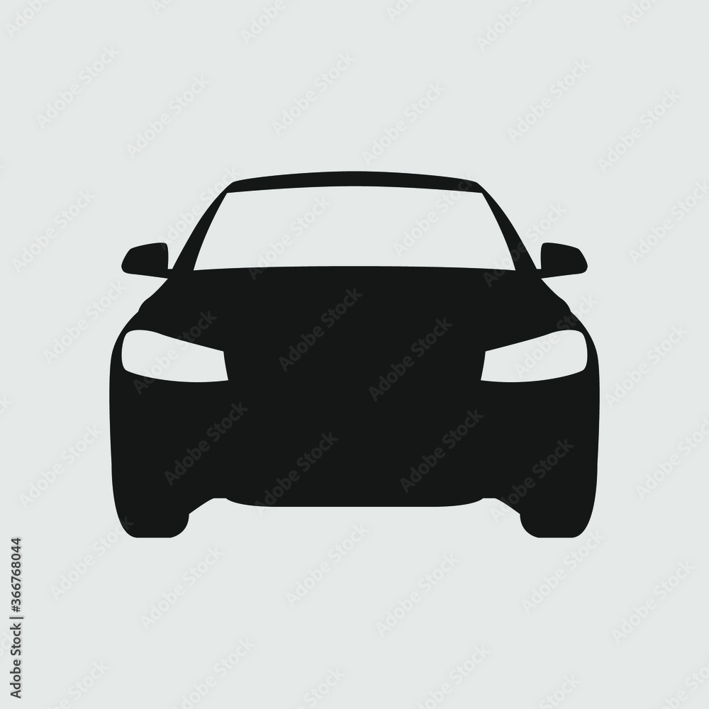 Car icon vector in front view isolated