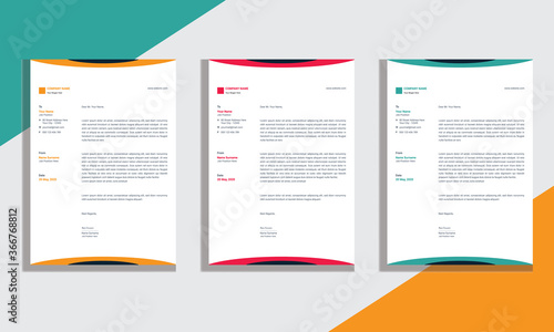 Professional And Modern Business Style, Flat Letterhead Design Template Vector.