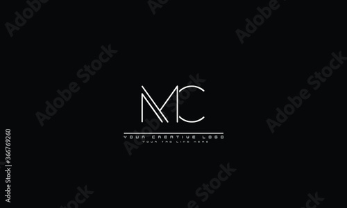 MC CM abstract vector logo monogram template
