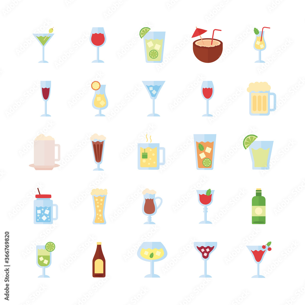 custom made wallpaper toronto digitalbundle of drinks collection set icons