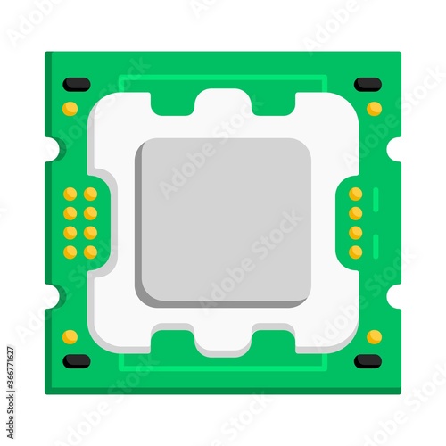 processor and chip illustration. perfect for logo, icon, website, application, background, presentation template, info graphics and more product. illustration design flat style