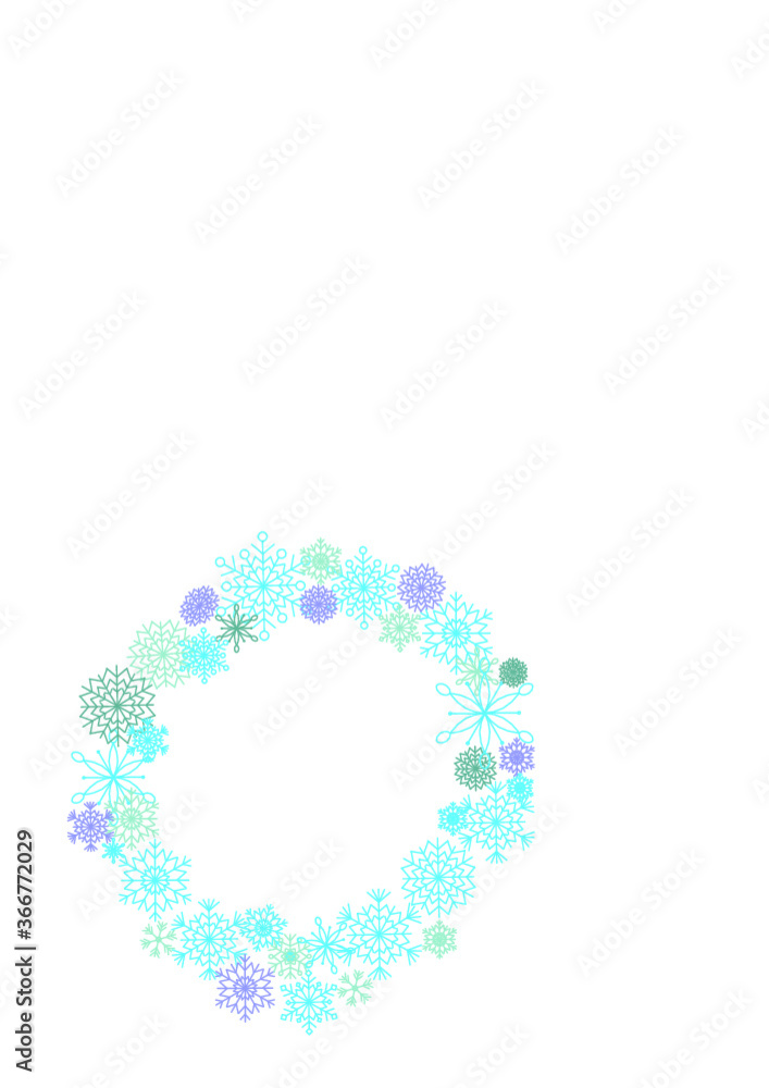 wreath circle of snowflakes new year Christmas