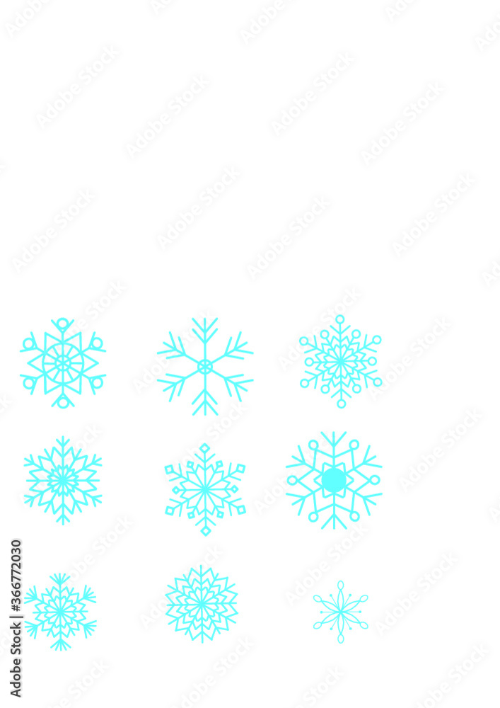 set of blue snowflakes on a white background for new year Christmas winter snow set of blue snowflakes on a white background for new year Christmas winter snow