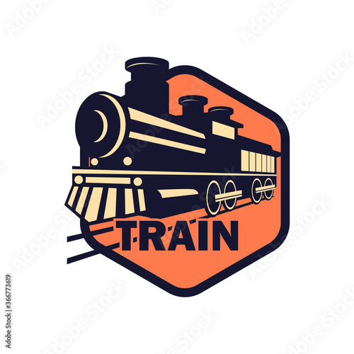 train railway logo isolated on white background. vector illustration