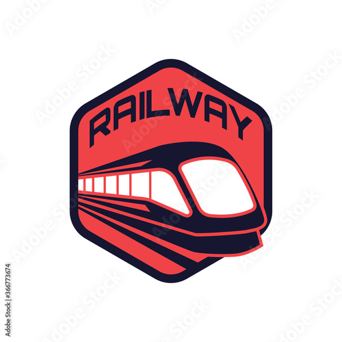 train railway logo isolated on white background. vector illustration