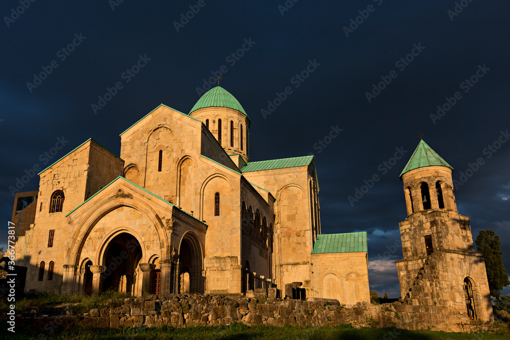 Bagrati Cathedral at the twilight in Kutaisi, Georgia