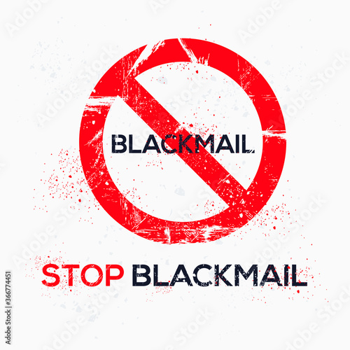 Warning sign (blackmail), vector illustration.	