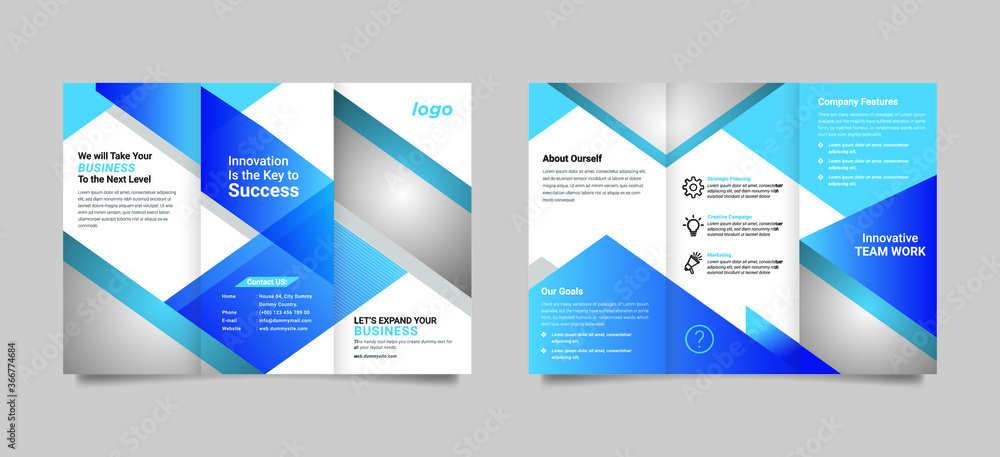 Blue Gradient Corporate Trifold Brochure Template Blue Gradient Corporate Trifold Brochure Template