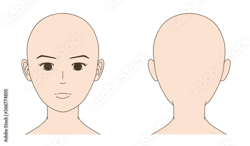 女性のスキンヘッド 正面と後頭部 イラスト Stock Vector Adobe Stock 女性のスキンヘッド 正面と後頭部 イラスト Stock Vector Adobe Stock