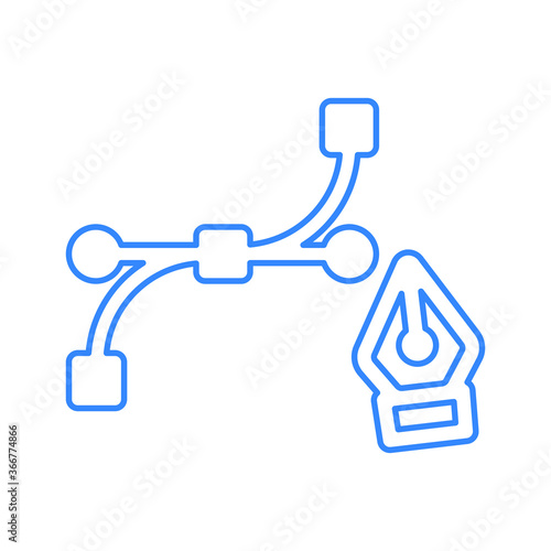 Anchor Point Line Icon / outline vector
