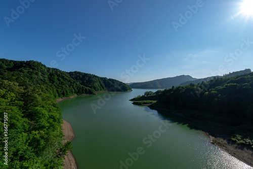 Fototapeta Naklejka Na Ścianę i Meble -  北海道　桂沢湖の夏の風景