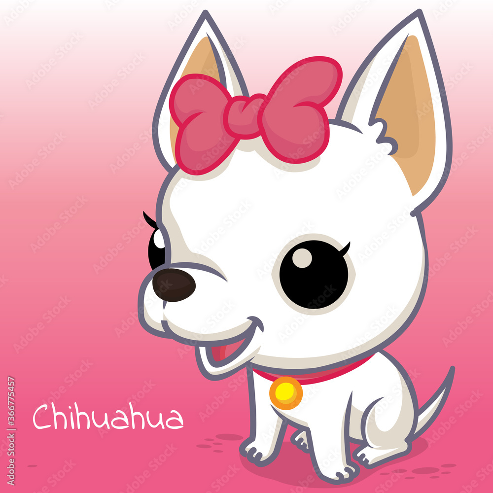 Chihuahua cartoon, Cute dog cartoon, Dog vector