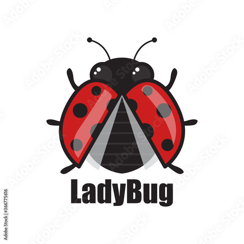 lady bug logo isolated on white background vector illustration