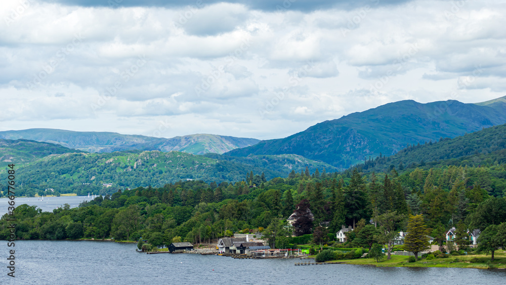 lake and mountains