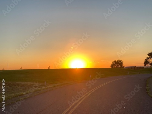 sunrise on the road