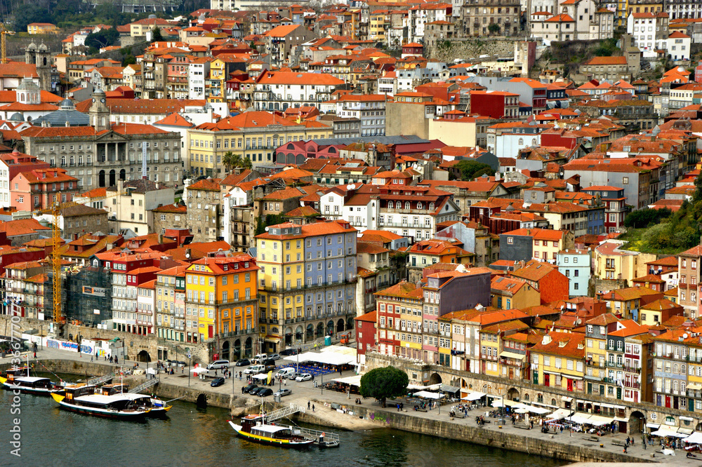 Panoramic view of Oporto in Portugal