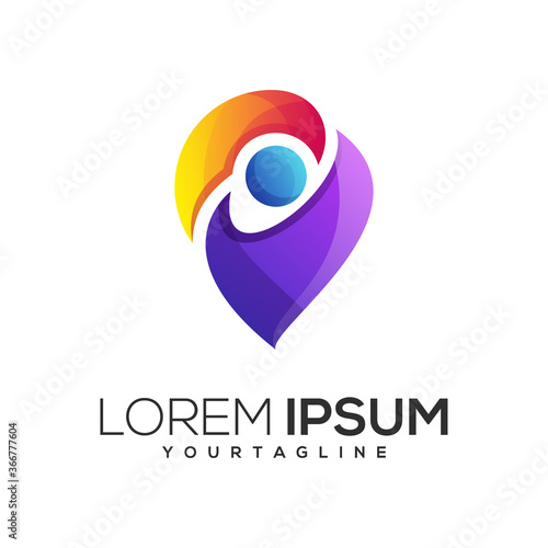awesome life color logo vector abstract