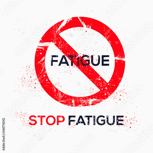 Warning sign (fatigue), vector illustration.	