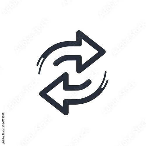 Arrow replace . Vector linear icon isolated on white background.