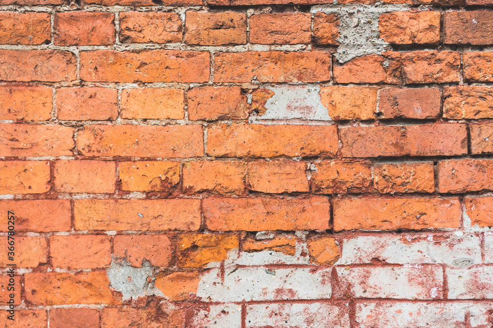 brick red wall texture. background of a old brick house. brick red wall texture. background of a old brick house.