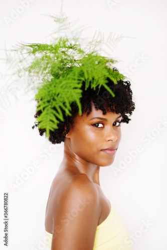 Young black beautiful woman portrait