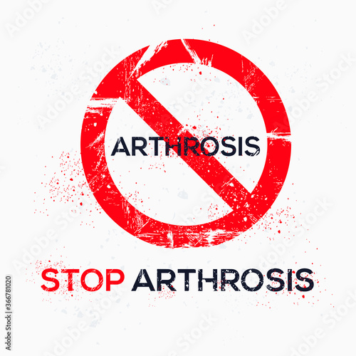 Warning sign (arthrosis), vector illustration.	