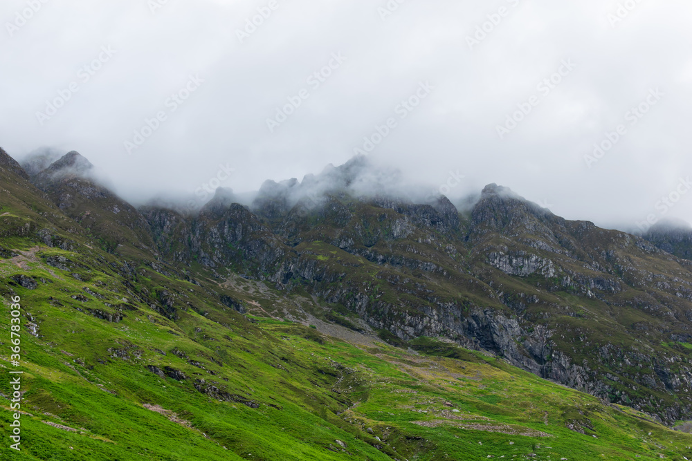 mountain landscape with clouds