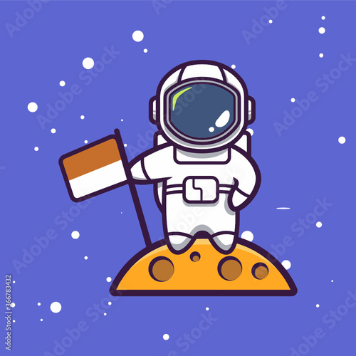 Cute astronaut mascot space theme