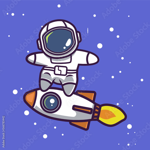 Cute astronaut mascot space theme