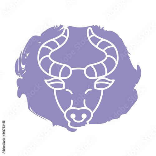 taurus zodiac sign block style icon