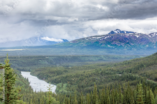 View of Alaskan Mountain Range in Denali National Park, Alaska © Martina