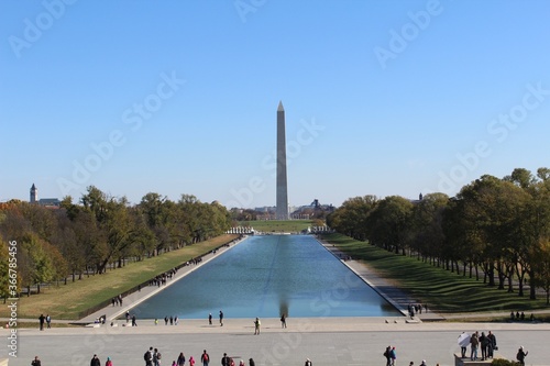 washington monument in autumn
