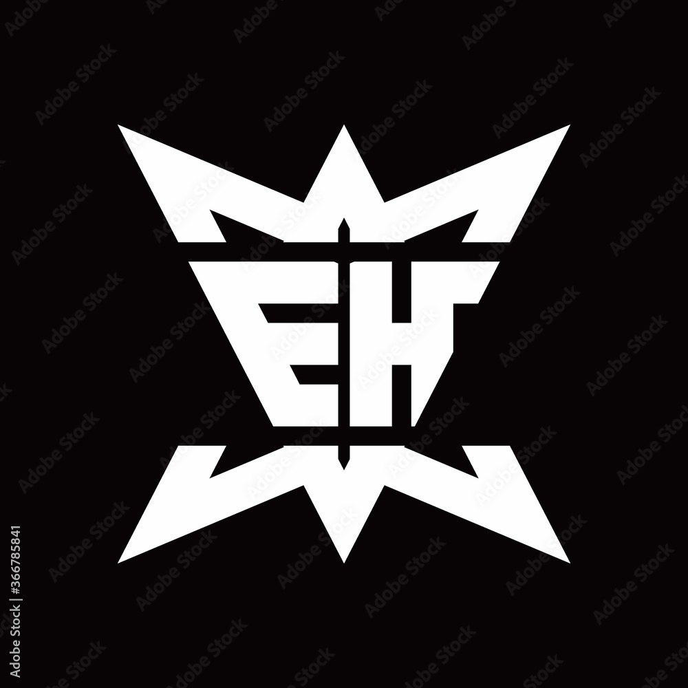 EH Logo monogram with crown up down side design template EH Logo monogram with crown up down side design template