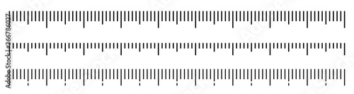 Ruler scale measure isolsted on white background. Ruler set. Vector