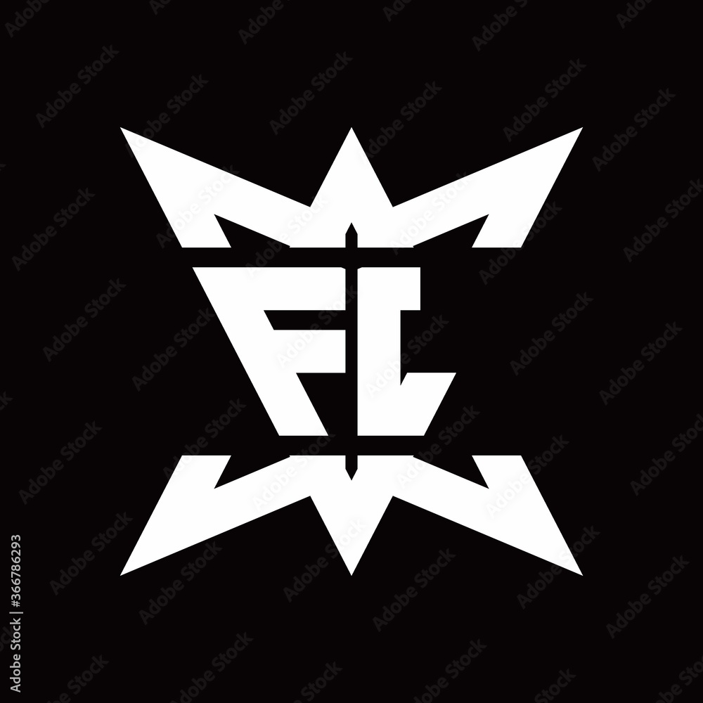 FL Logo monogram with crown up down side design template FL Logo monogram with crown up down side design template