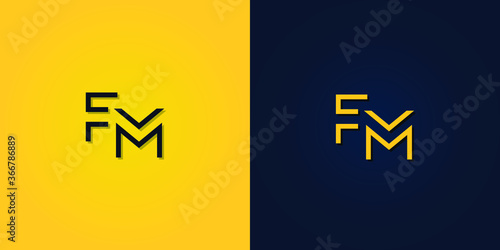 Minimalist Abstract Initial letter FM logo. This logo incorporate with abstract letter in the creative way. It will be suitable for which company or brand name start those initial.
