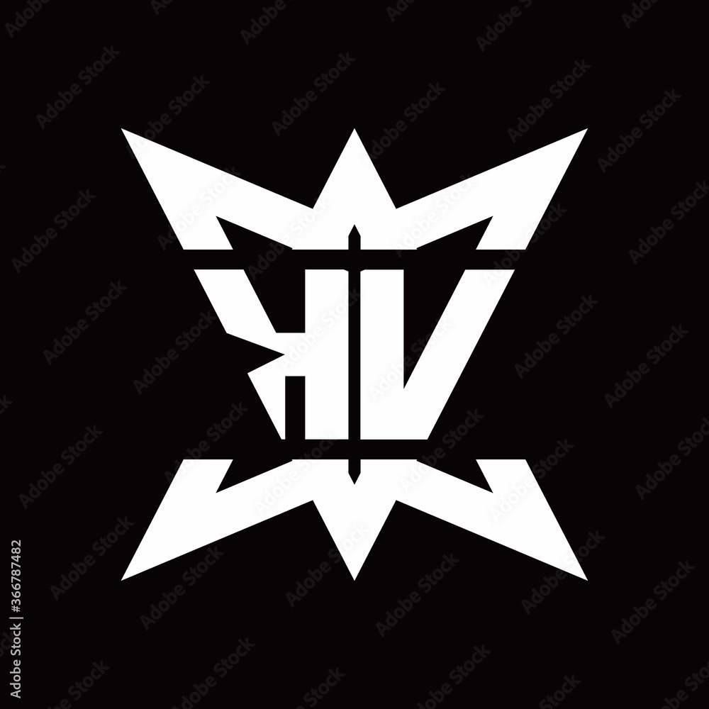 KV Logo monogram with crown up down side design template KV Logo monogram with crown up down side design template