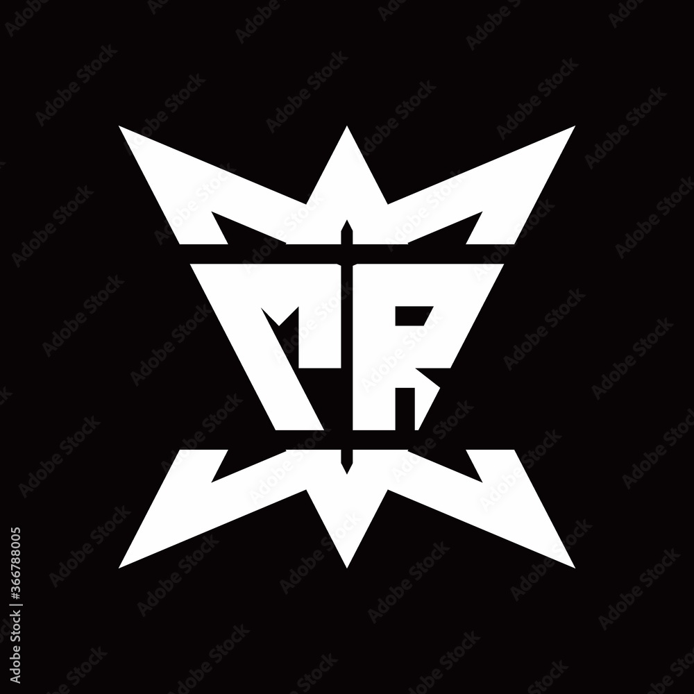 MR Logo monogram with crown up down side design template MR Logo monogram with crown up down side design template