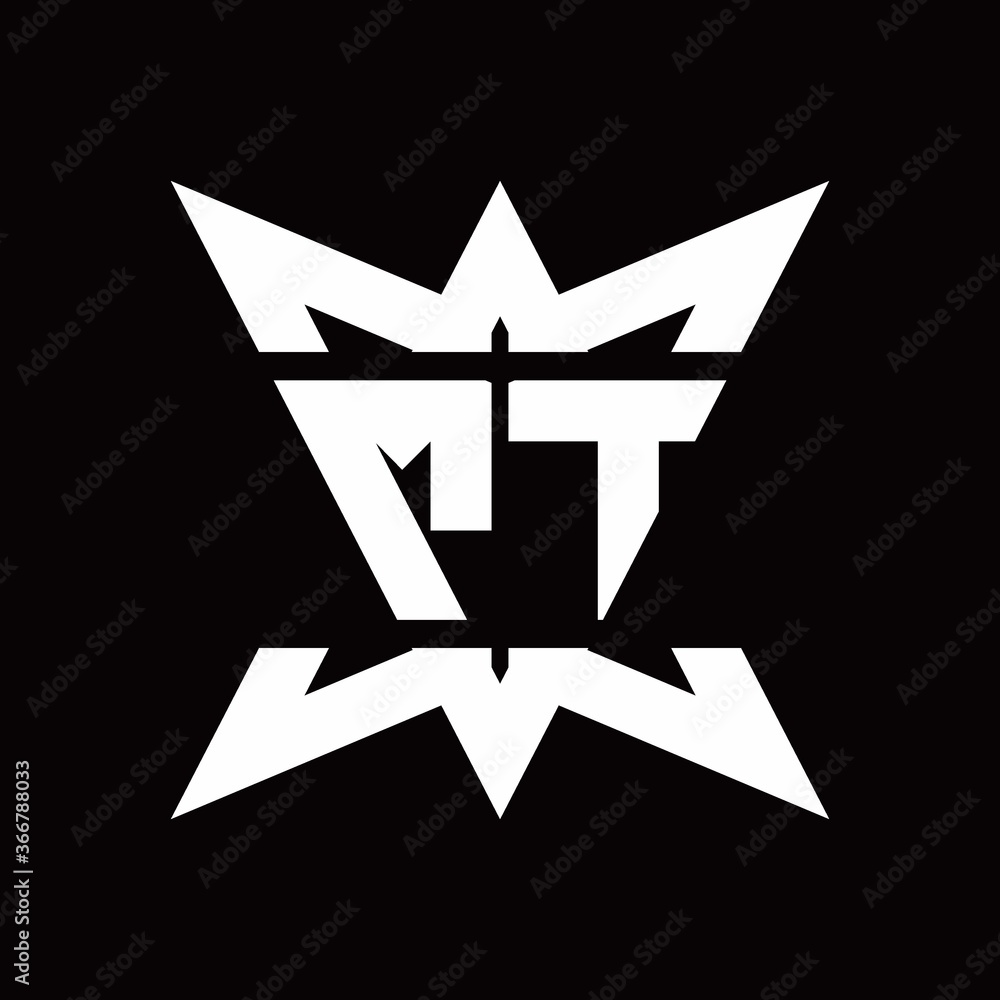 MT Logo monogram with crown up down side design template MT Logo monogram with crown up down side design template