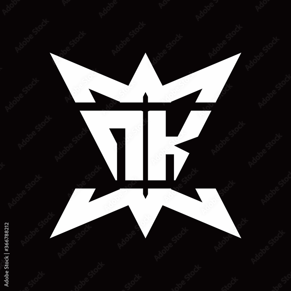 NK Logo monogram with crown up down side design template NK Logo monogram with crown up down side design template