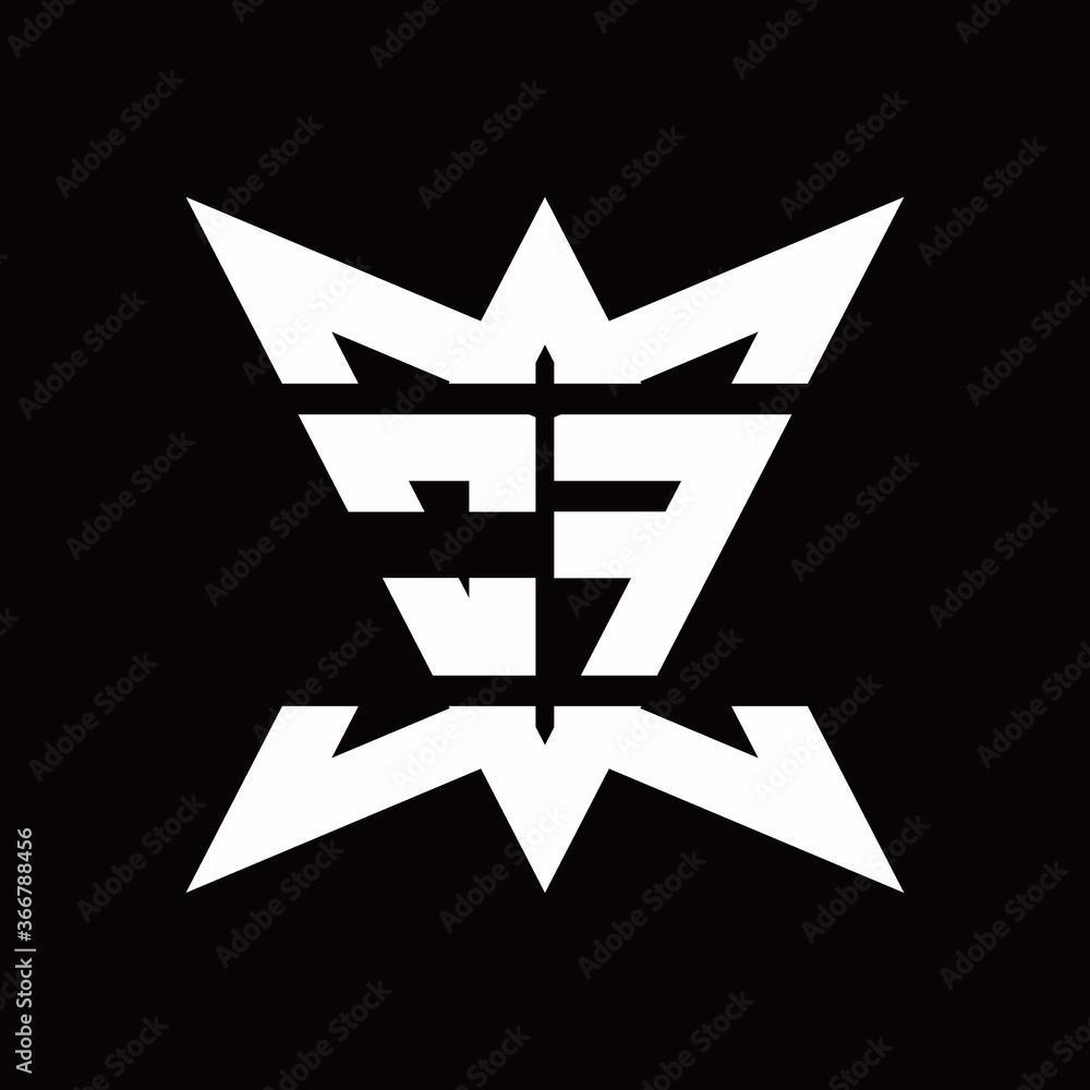 OF Logo monogram with crown up down side design template OF Logo monogram with crown up down side design template