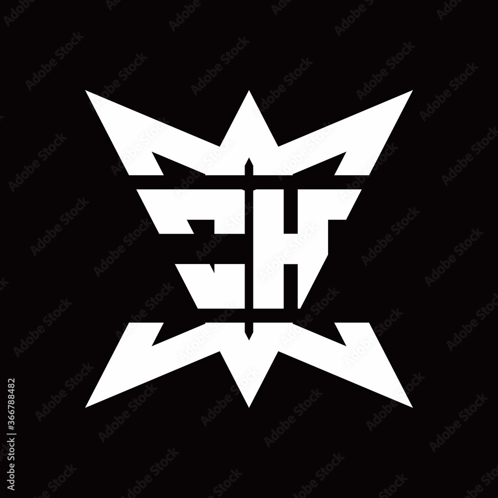 OH Logo monogram with crown up down side design template OH Logo monogram with crown up down side design template