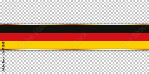 gold ribbon banner with flag of Germany on transparent background