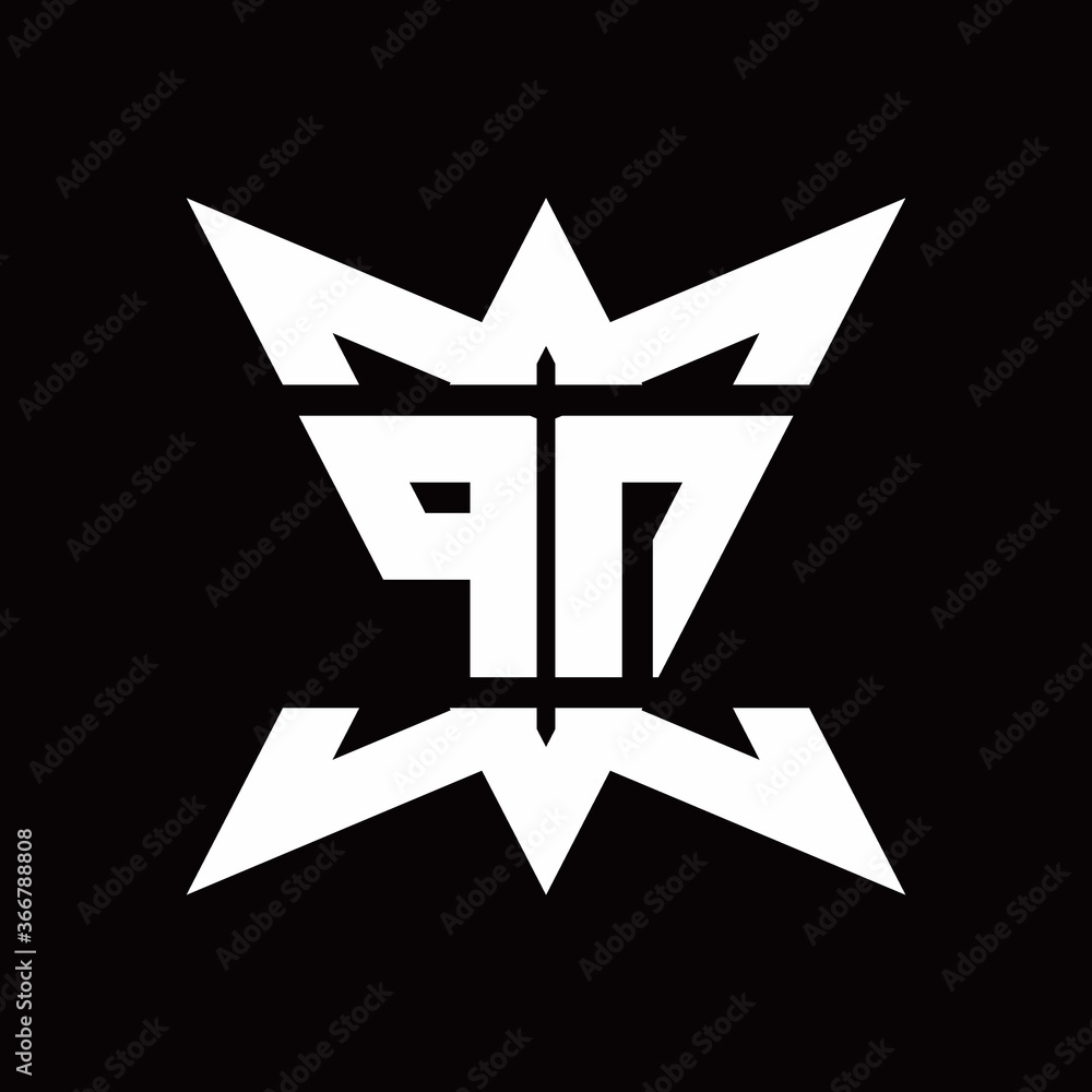 PN Logo monogram with crown up down side design template PN Logo monogram with crown up down side design template