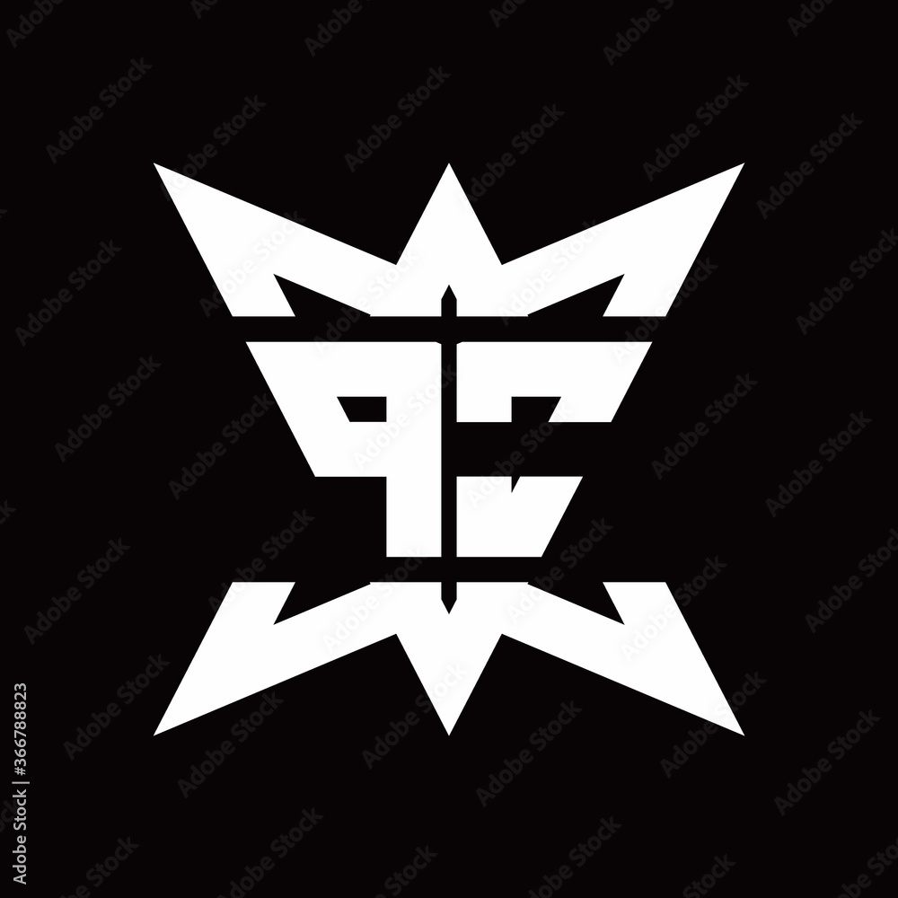 PO Logo monogram with crown up down side design template PO Logo monogram with crown up down side design template