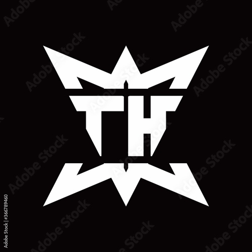 TH Logo monogram with crown up down side design template