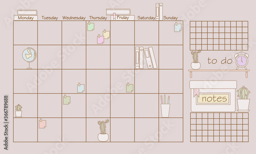 PLANNER for a week.back to school concept