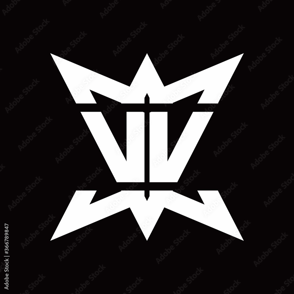 VV Logo monogram with crown up down side design template VV Logo monogram with crown up down side design template
