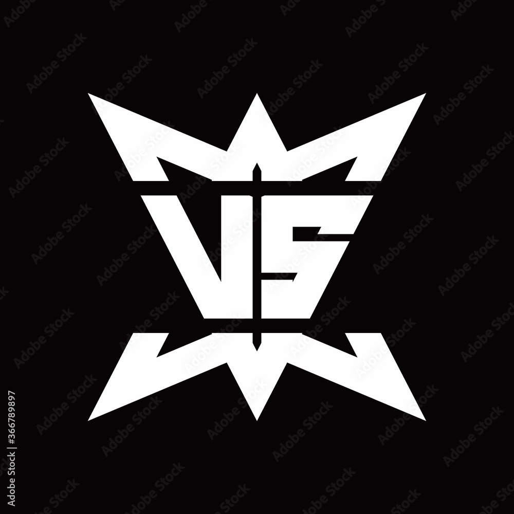 VS Logo monogram with crown up down side design template VS Logo monogram with crown up down side design template