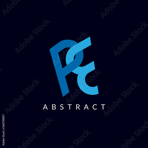 Initial PE letter modern logo design template for business company
